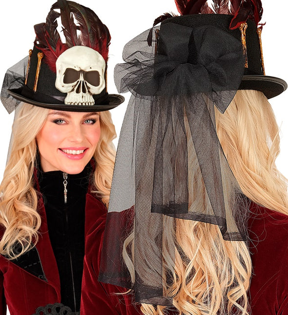 Cappello di Halloween alto Voodoo e ossa