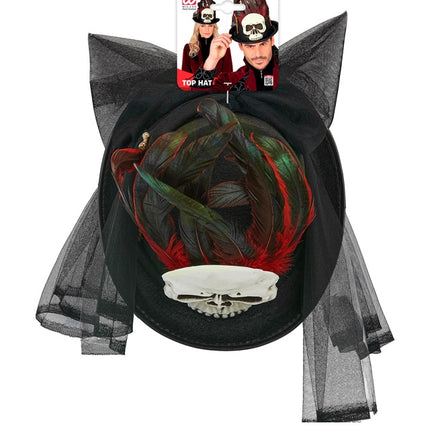 Cappello di Halloween alto Voodoo e ossa