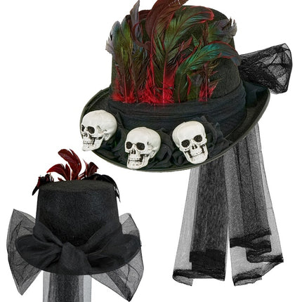 Cappello di Halloween alto con teschi