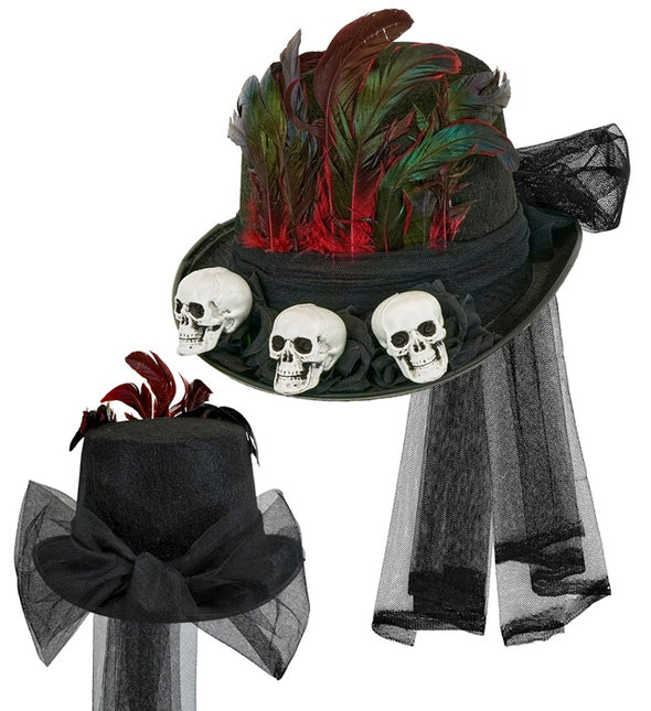 Cappello di Halloween alto con teschi
