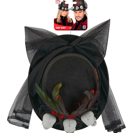 Cappello di Halloween alto con teschi