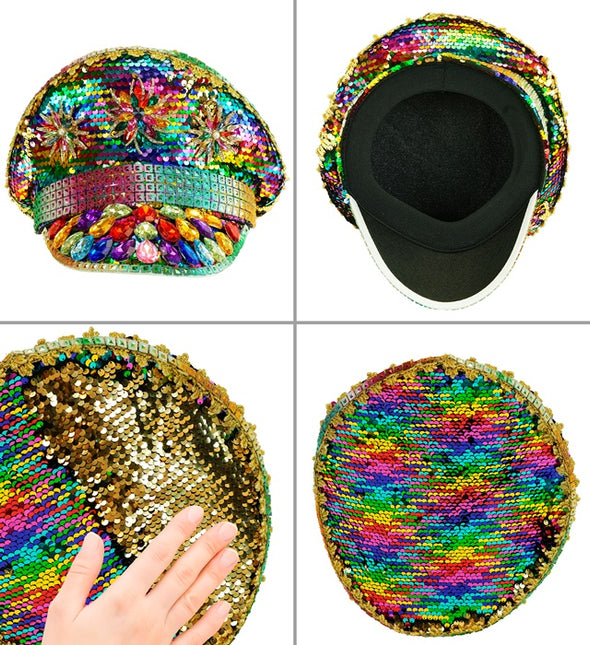 Cappello arcobaleno con paillettes