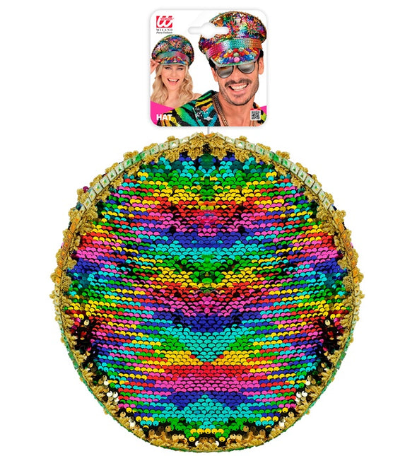 Cappello arcobaleno con paillettes