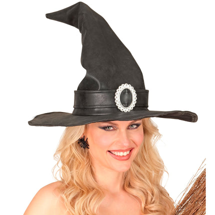 Cappello da strega nero con fibbia