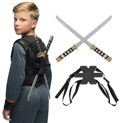 Set di 2 spade da ninja con supporto (52 cm)
