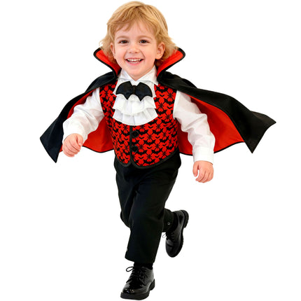 Costume da vampiro rosso e nero per neonati