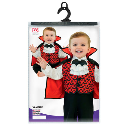 Costume da vampiro rosso e nero per neonati