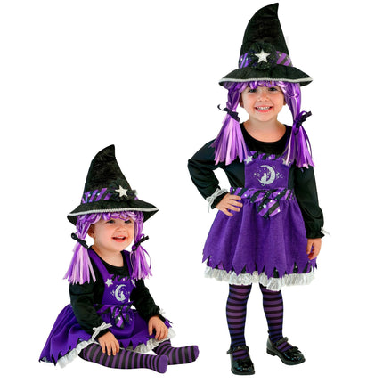 Costume da strega viola per neonati