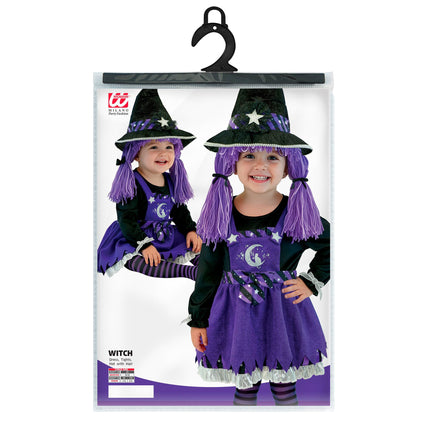 Costume da strega viola per neonati