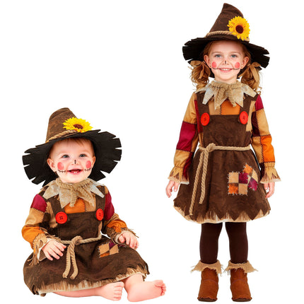 Costume da spaventapasseri marrone per bambini