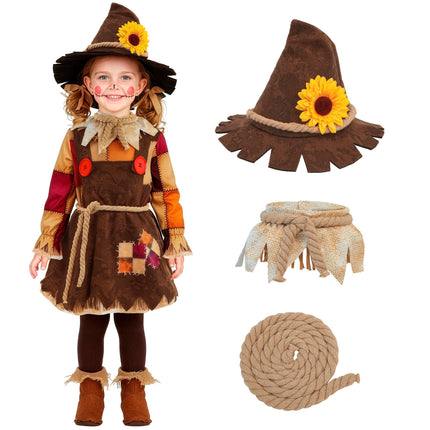 Costume da spaventapasseri marrone per bambini