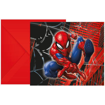 Inviti di Spiderman in carta 6 pezzi