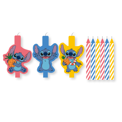 Candele a punto colorato 9 pezzi