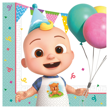 Tovaglioli Cocomelon colorati a 2 strati 33cm 20pz