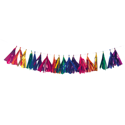Ghirlanda colorata con nappe metalliche