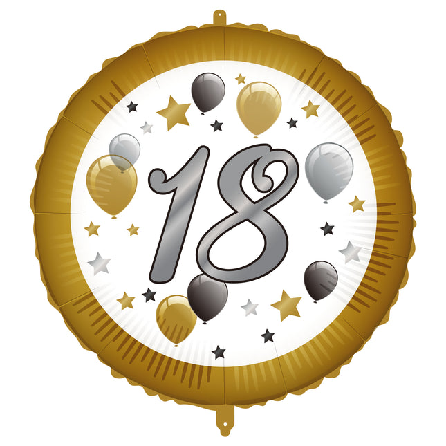 Palloncino ad elio 18 anni Oro Bianco Vuoto 46cm