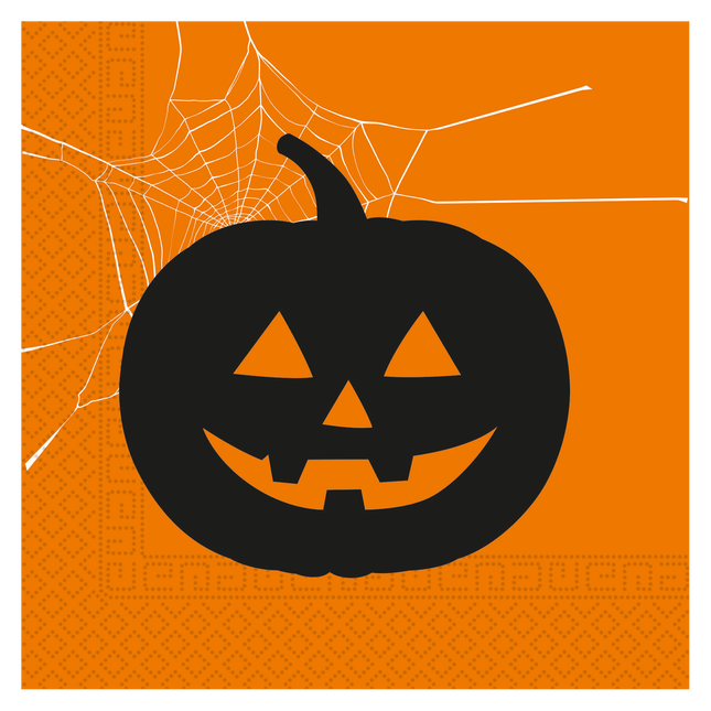 Tovaglioli di Halloween Zucca arancione 33 cm 20 pezzi