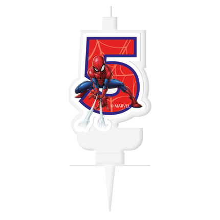 5 anni di candela Spiderman