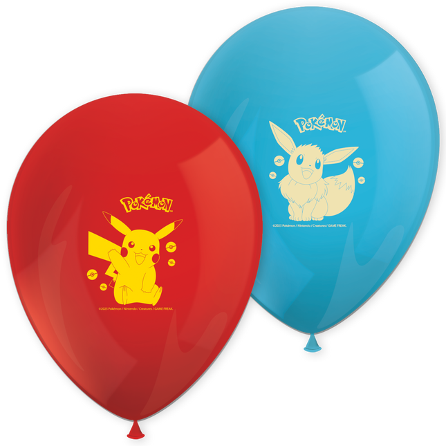 Palloncini Pokemon Blu Rosso 8 pezzi