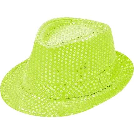 Cappello verde neon con glitter
