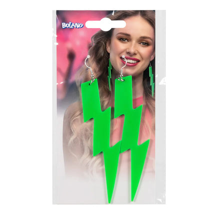 Coppia di orecchini Flash verde neon UV