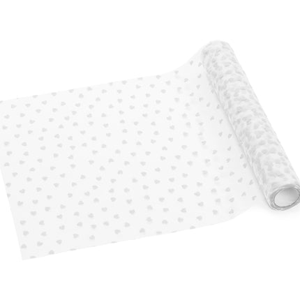 Runner da tavola a cuore in tulle bianco 9m