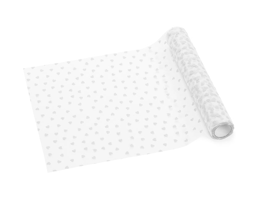 Runner da tavola a cuore in tulle bianco 9m