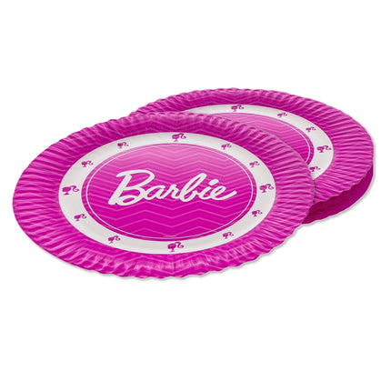 Piattini Barbie rosa 23 cm, 8 pezzi