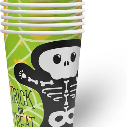 Bicchieri di Halloween verdi "Trick or Treat" da 250 ml, confezione da 8