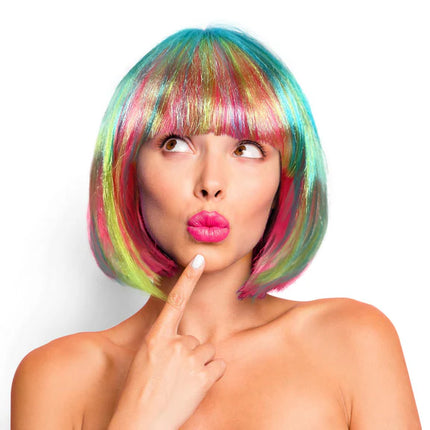 Parrucca Bob arcobaleno