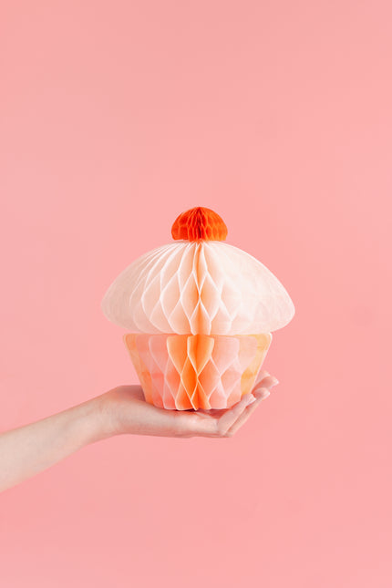 Cupcake a nido d'ape rosa da 20 cm