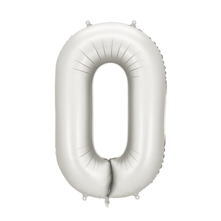 Palloncino 0 Year Figure Silver Satin Foil Vuoto 86cm