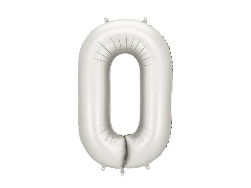 Palloncino 0 Year Figure Silver Satin Foil Vuoto 86cm