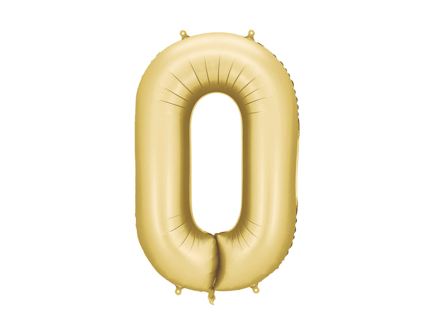 Palloncino 0 Year Figure Oro Satin Foil Vuoto 86cm