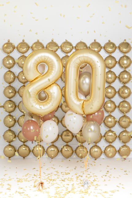 Palloncino 0 Year Figure Oro Satin Foil Vuoto 86cm