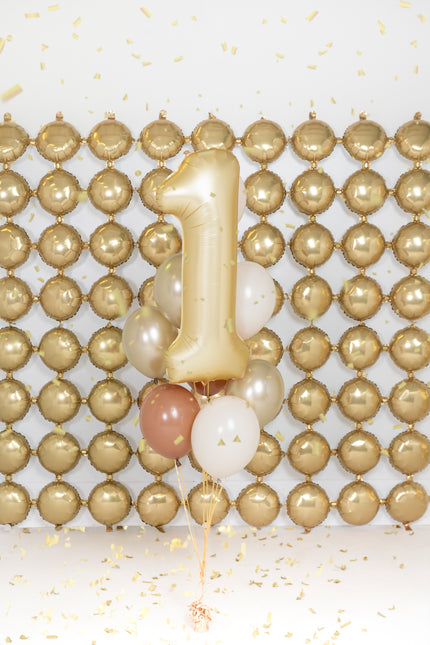 Palloncino 1 Anno Figura Oro Satin Foil Vuoto 86cm