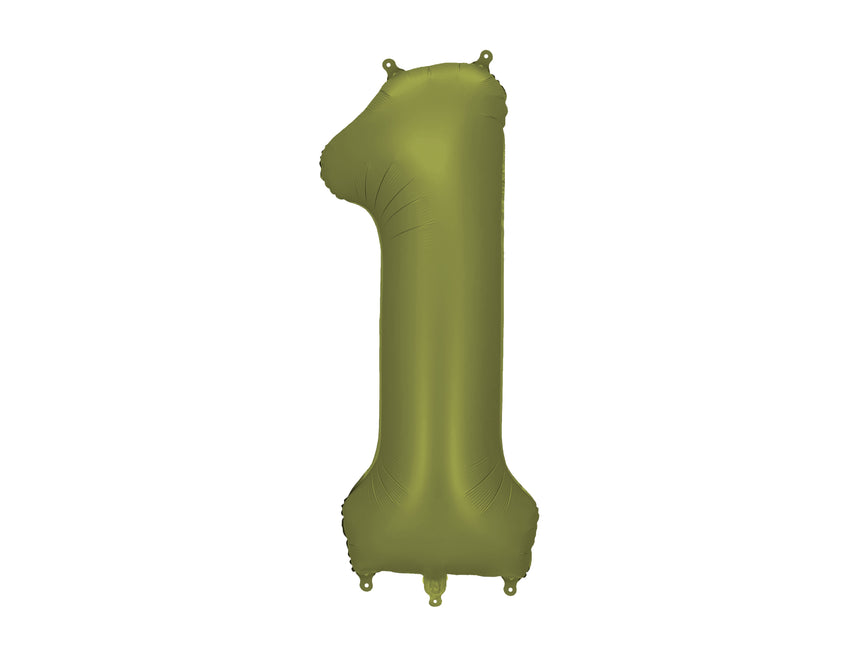 Palloncino a figura 1 anno verde in foil vuoto 86 cm