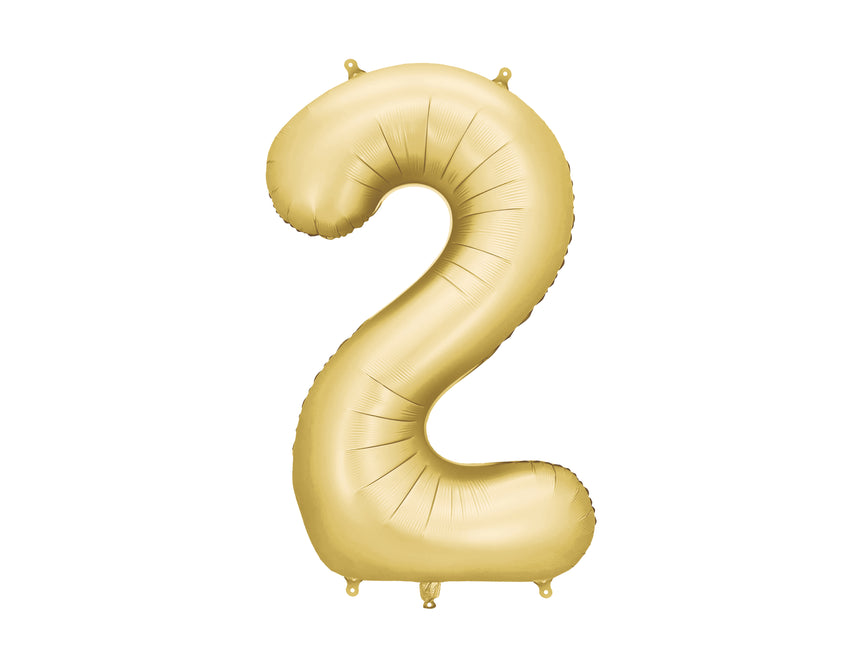 Palloncino a figura 2 anni Oro Satin Foil Vuoto 86cm