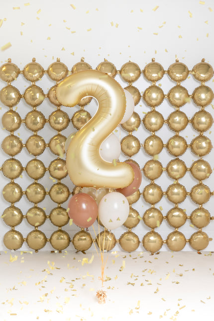 Palloncino a figura 2 anni Oro Satin Foil Vuoto 86cm
