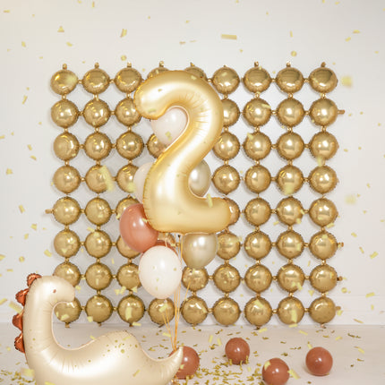 Palloncino a figura 2 anni Oro Satin Foil Vuoto 86cm