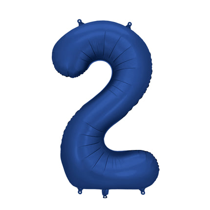 Palloncino a figura 2 anni blu satinato in foil vuoto 86 cm