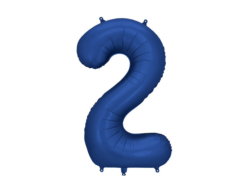 Palloncino a figura 2 anni blu satinato in foil vuoto 86 cm