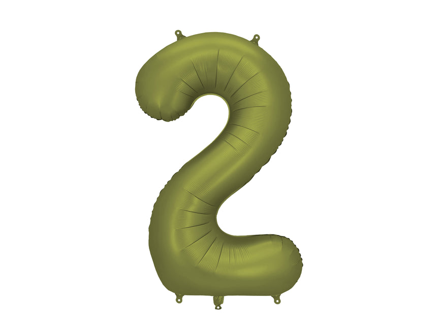 Palloncino figura 2 anni verde oliva vuoto 86 cm