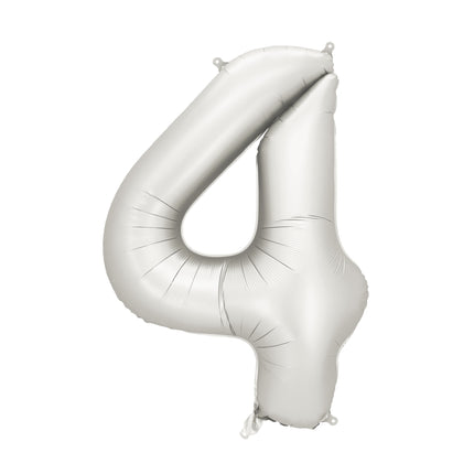 Palloncino a 4 anni Silver Satin Foil vuoto 86cm