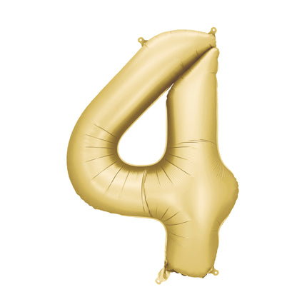 Palloncino 4 anni a figura intera Oro Satin Foil Vuoto 86cm