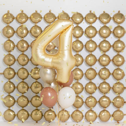 Palloncino 4 anni a figura intera Oro Satin Foil Vuoto 86cm