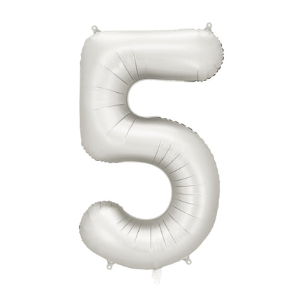 Palloncino a 5 anni Silver Satin Foil vuoto 86 cm
