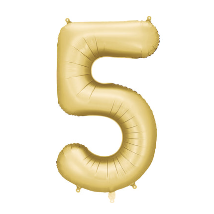 Palloncino a 5 anni in oro satinato in foil vuoto 86 cm