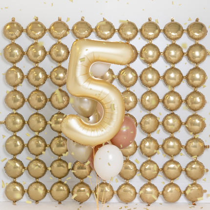 Palloncino a 5 anni in oro satinato in foil vuoto 86 cm