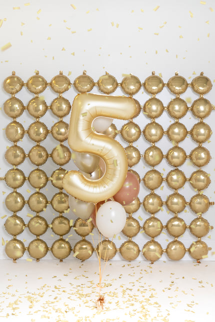 Palloncino a 5 anni in oro satinato in foil vuoto 86 cm